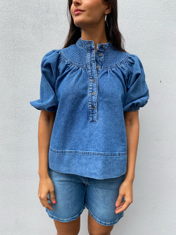 Jeanie Blouse - Blue Denim - Image 1