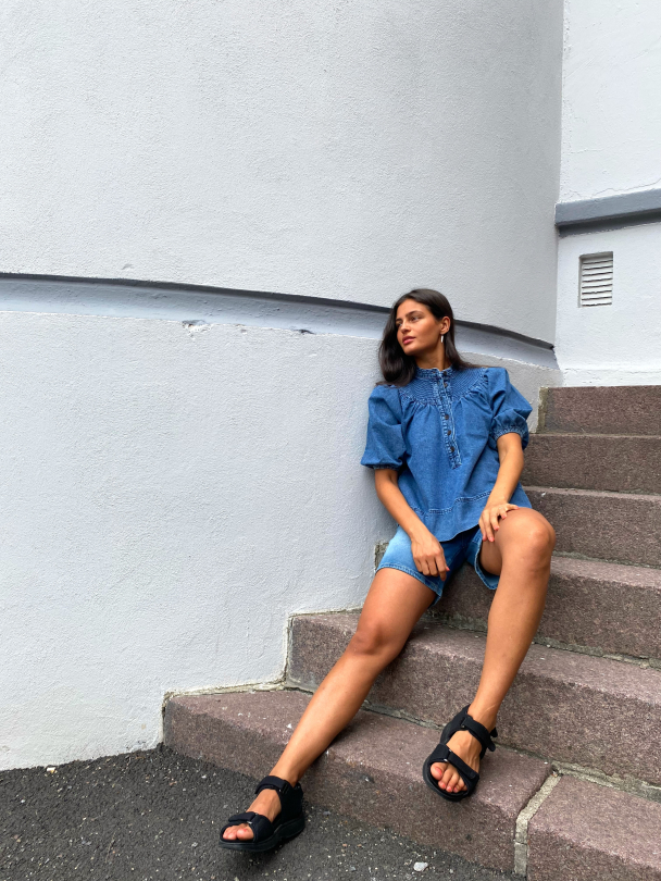 Jeanie Blouse - Blue Denim - Image 4