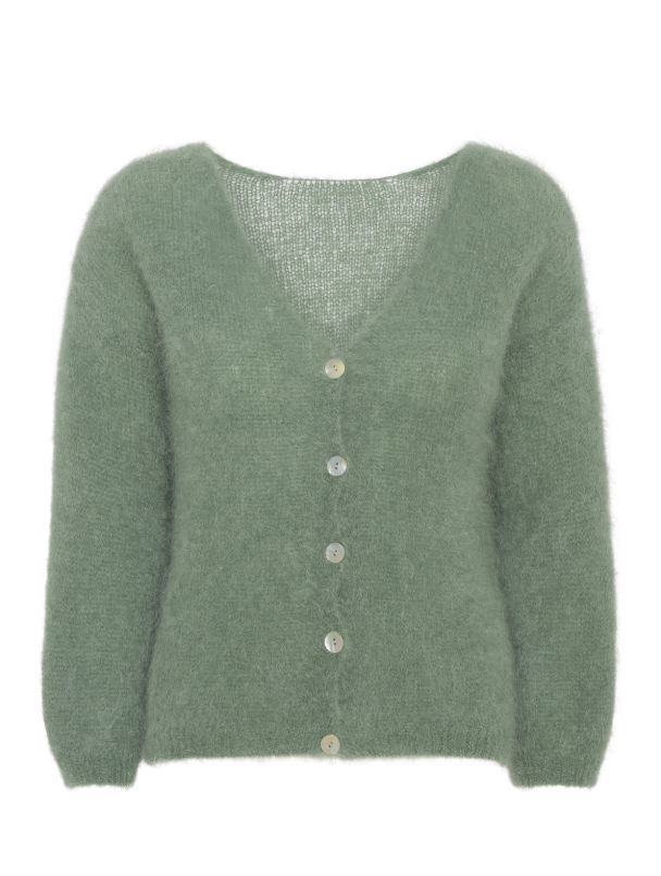 Cornelia Mohair Cardigan - Dusty Green - Image 2