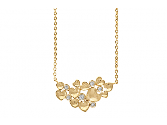 Golden Random Hearts - Halskjede