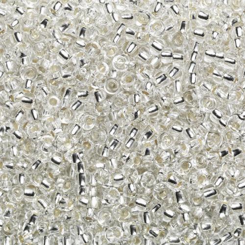 Rocaillesperle 9/0 Klar/sølv