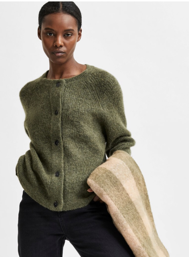 Lulu Knit Short Cardigan - Kalamata/Melange - Image 3