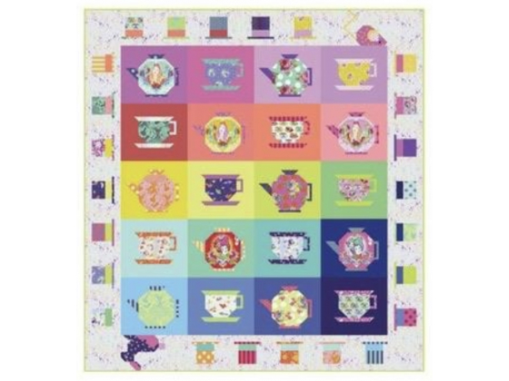 Mad hatters tea party quilt kit - (ca 1.93m x 2.06m)