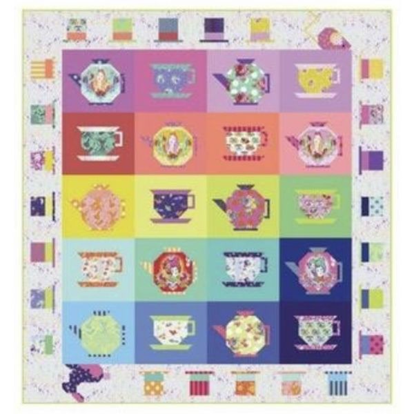 Mad hatters tea party quilt kit - (ca 1.93m x 2.06m)