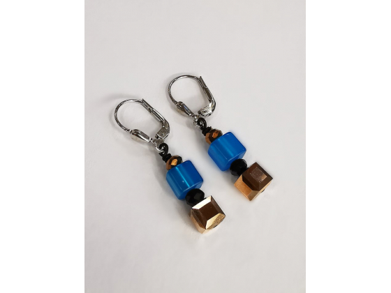 Blue/Gold Earrings