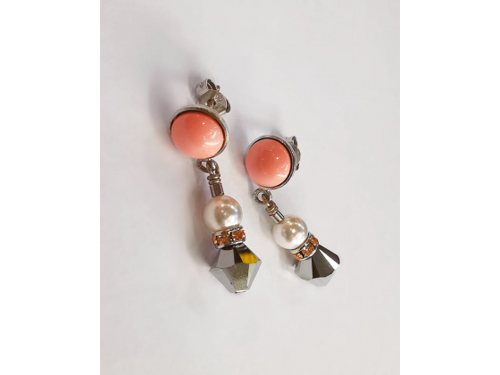 Pink Silver Earrings
