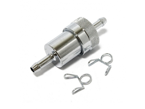 CHROME ALUMINUM FUEL FILTER, 1/4 INCH