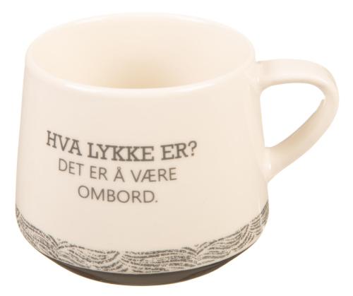 Krus Lykken er å være ombord...hvit/blå