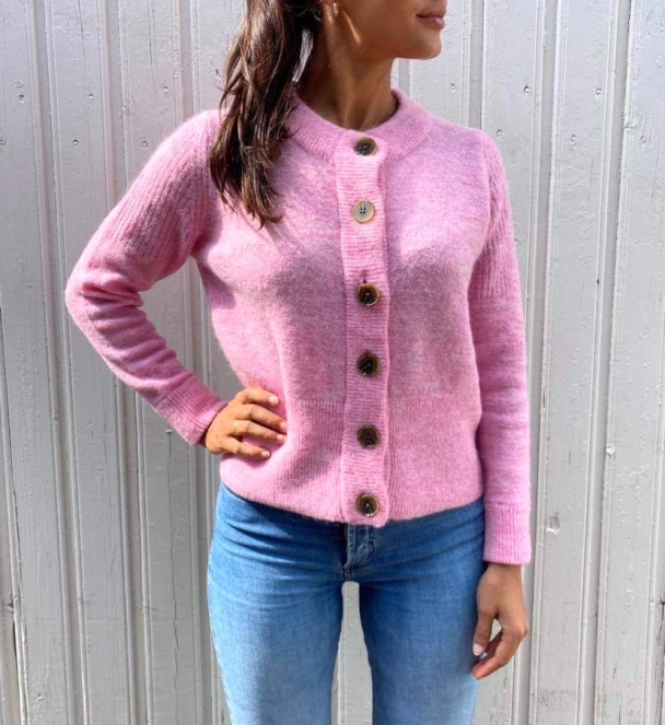 Sia Knit Cardigan - Prism Pink  - Image 1