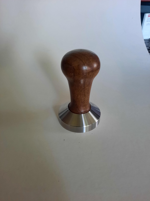 BRUN MOTTA 58 MM TAMPER I STÅL/BRUNT TRE - FLAT - Image 2