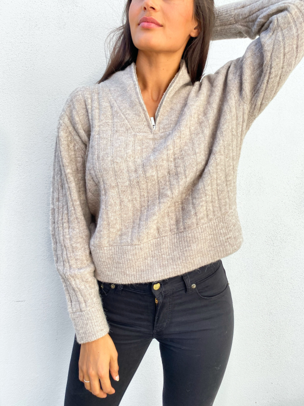 Alpha zipper pullover - warm sand mel  - Image 6