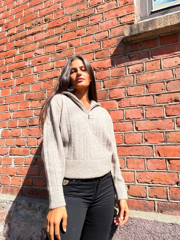 Alpha zipper pullover - warm sand mel  - Image 7