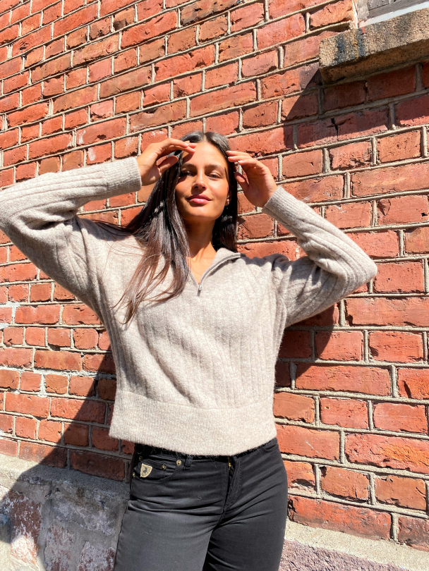 Alpha zipper pullover - warm sand mel  - Image 8