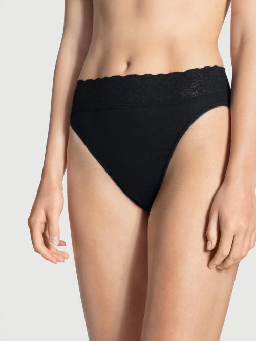 '100% bomull' brief high waist med blonde, sort