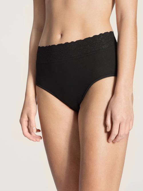 '100% bomull' midi brief high waist med blonde, sort