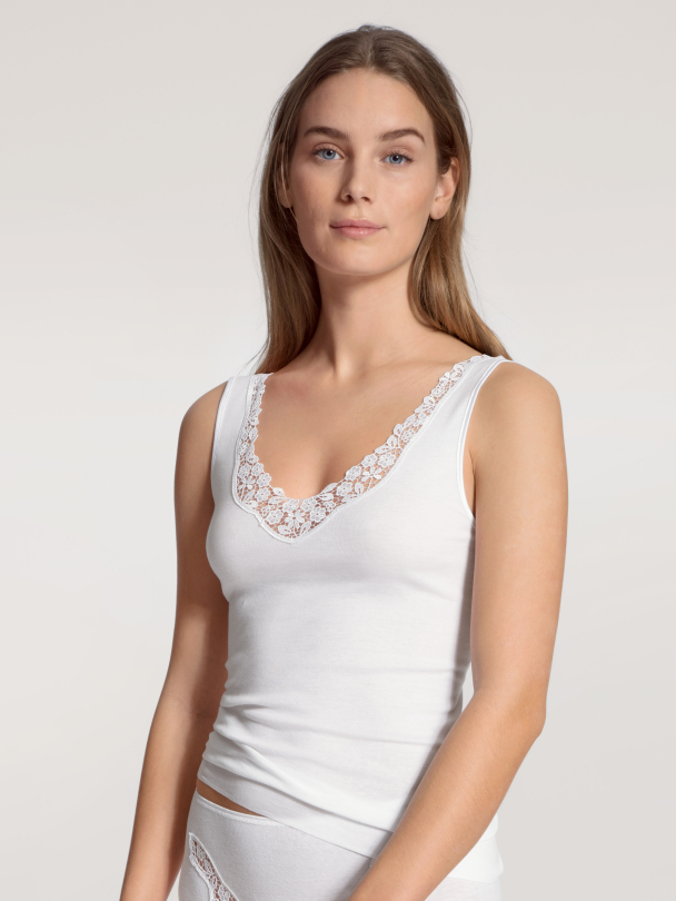 Feminin sense tank top, hvit - Image 1
