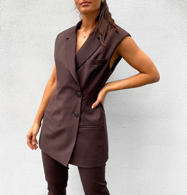 Alexandra Waistcoat - Coffee Bean  - Image 1