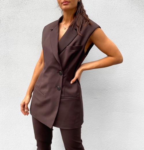 Alexandra Waistcoat - Coffee Bean 