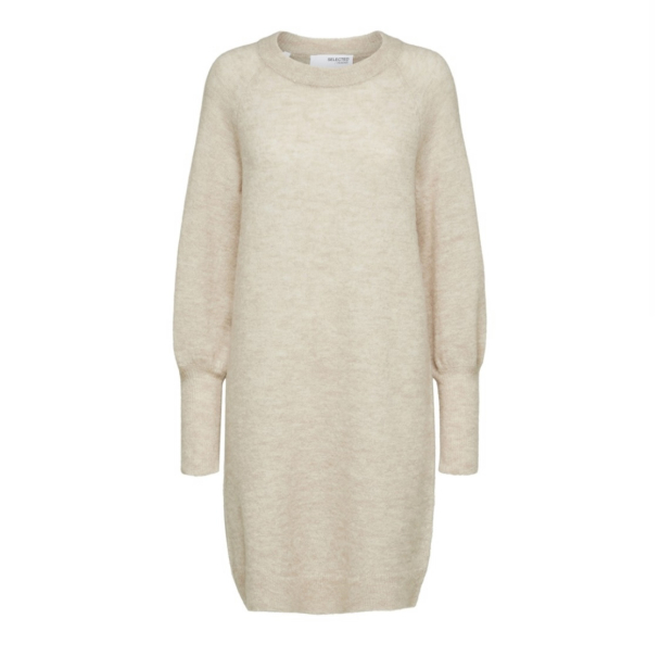 Lulu Knit Dress O-Neck - Birch Melange - Image 2