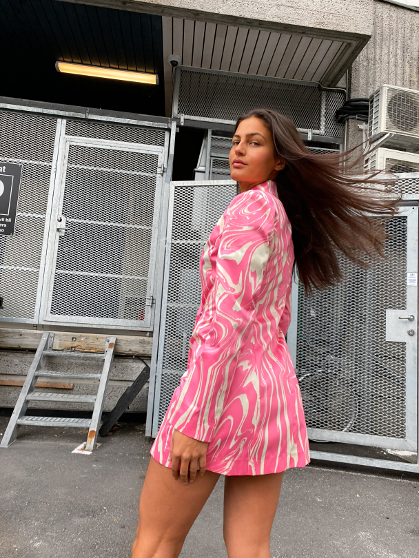 Shannon Blazer Dress - Pink Comb - Image 3