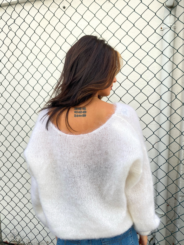 Cornelia Mohair Cardigan - White - Image 2
