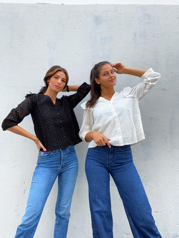 Josa 3/4 Frill Shirt - Black  - Image 2