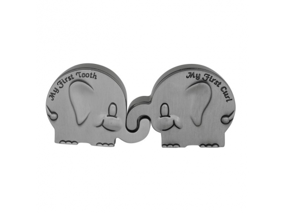 Fortinnet eske første tann/hårlok elefant - 4,5*6cm