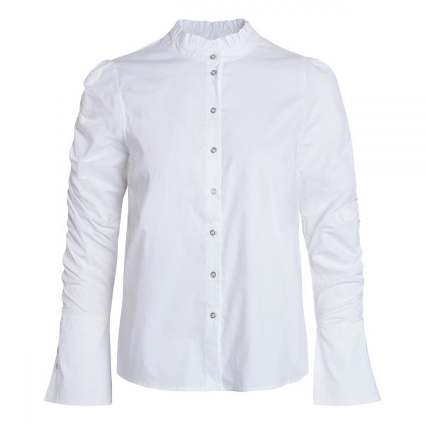 Sandy Elastic Sleeve White Shirt