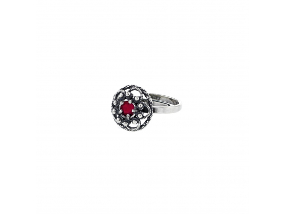 Ring, Nostalgi med krystall - Rød 01