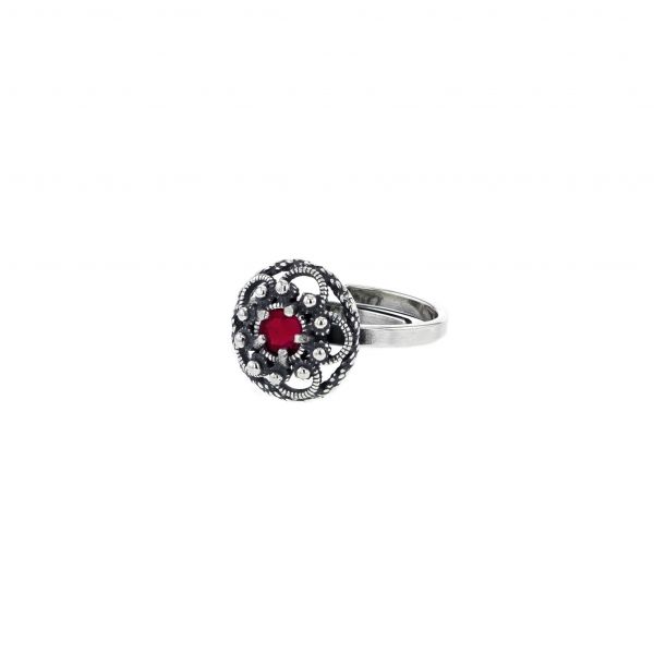 Ring, Nostalgi med krystall - Rød 01