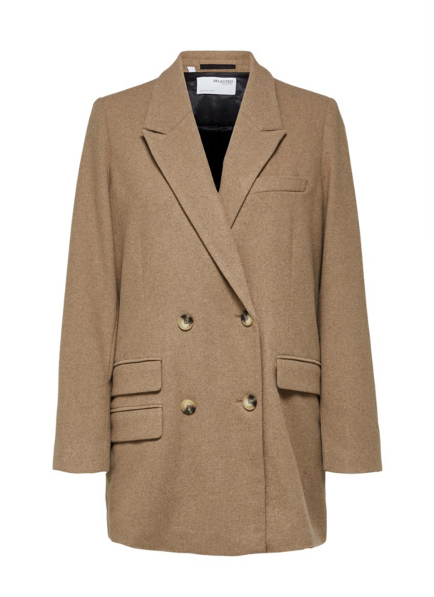 Regina Double Breasted Wool Blazer - Amphora  - Image 2