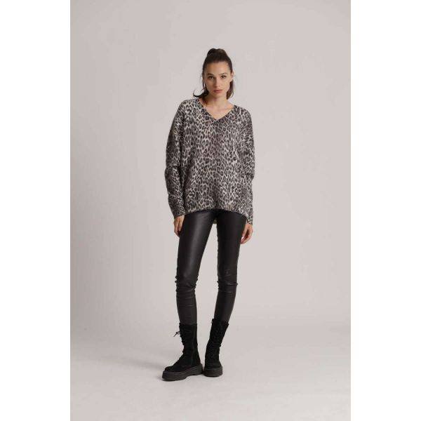 Pullover with leo print