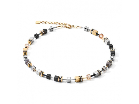 GEOCUBE Necklace Grey & Gold