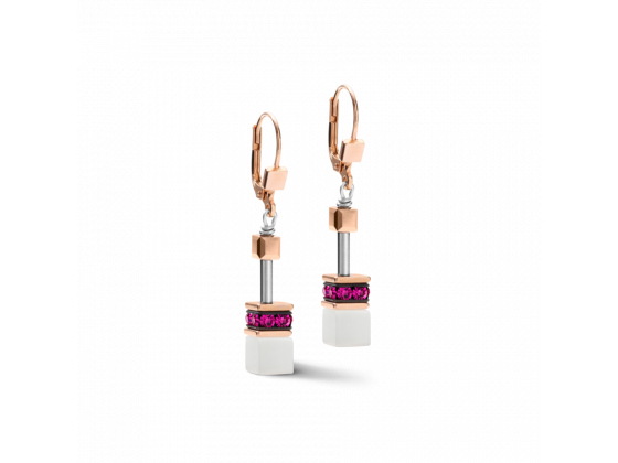 GEOCUBE Pink/White Earrings