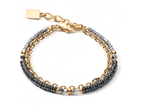 Gold Black/Grey Steel Bracelet