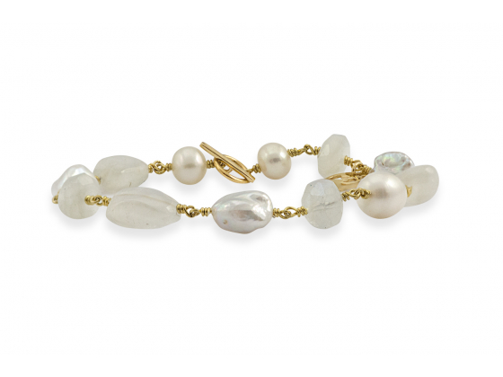 Joy of Gems (Pearl) - Forgylt Armbånd