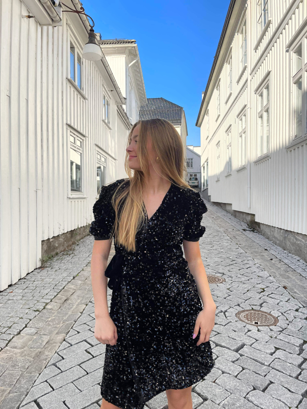 Sequella 2/4 Wrap Dress - Black  - Image 6