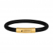 Gold bracelet black calf leather - 6mm 