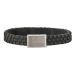 Silver bracelet grey calf leather - 12mm 