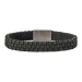 Silver bracelet grey calf leather - 12mm 
