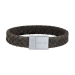 Silver bracelet grey calf leather - 12mm 