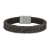 Silver bracelet grey calf leather - 12mm 