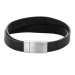 Silver bracelet grey calf leather - 10mm 