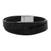 Silver bracelet grey calf leather - 10mm 