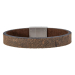 Silver bracelet brown calf leather - 12mm 