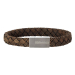 Silver bracelet brown calf leather - 10mm 