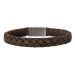 Silver bracelet brown calf leather - 10mm 
