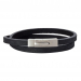 Silver bracelet black calf leather - 6mm 