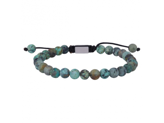 Silver bracelet African Turquoise matt - 19-25cm