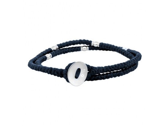 Silver bracelet blue steel - 3mm